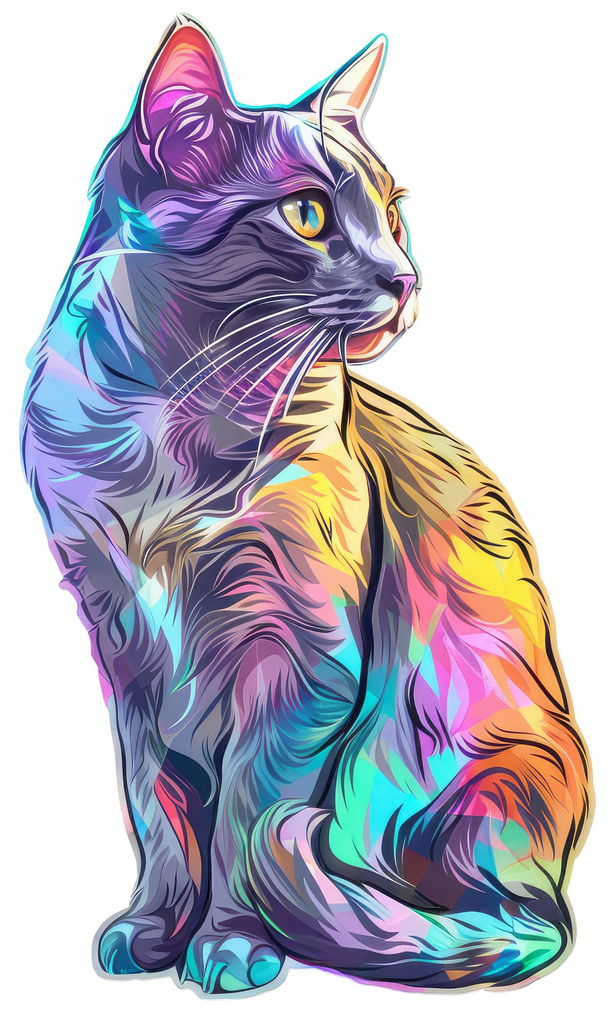 Puzzle Katze - Multicolor, Basics, Holz (25/43/1cm)