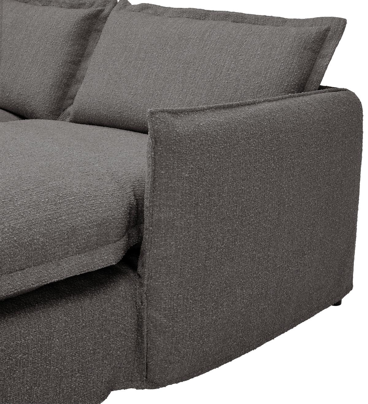 Ecksofa Toscana - Schwarz/Grau, Trend, Textil (295/165cm) - Livetastic