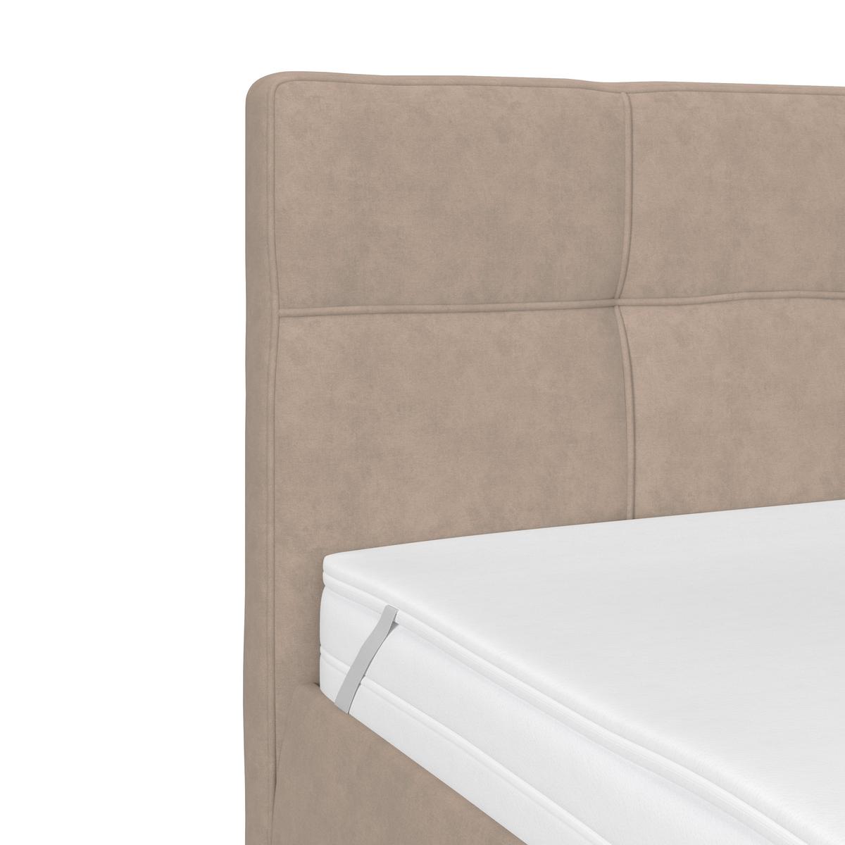 Polsterbett Zeni 140 - Sandfarben/Schwarz, KONVENTIONELL, Holz/Textil (140/200cm)
