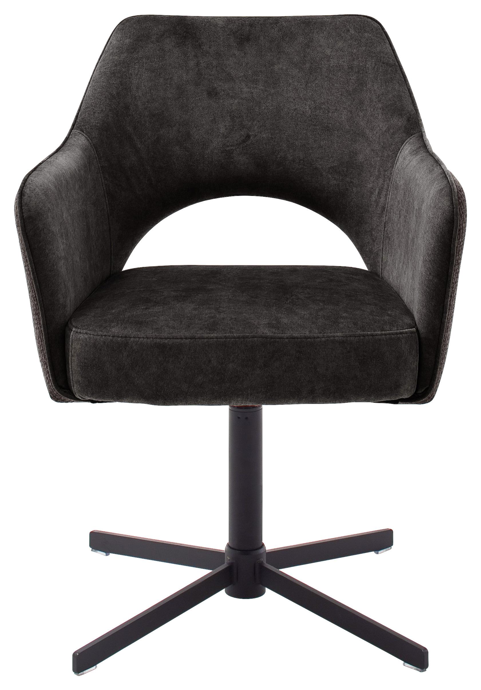 ŽIDLE S PODRUČKAMI VALLETTA - černá/antracitová, Konvenční, kov/textil (61/85/60cm) - Premium Living