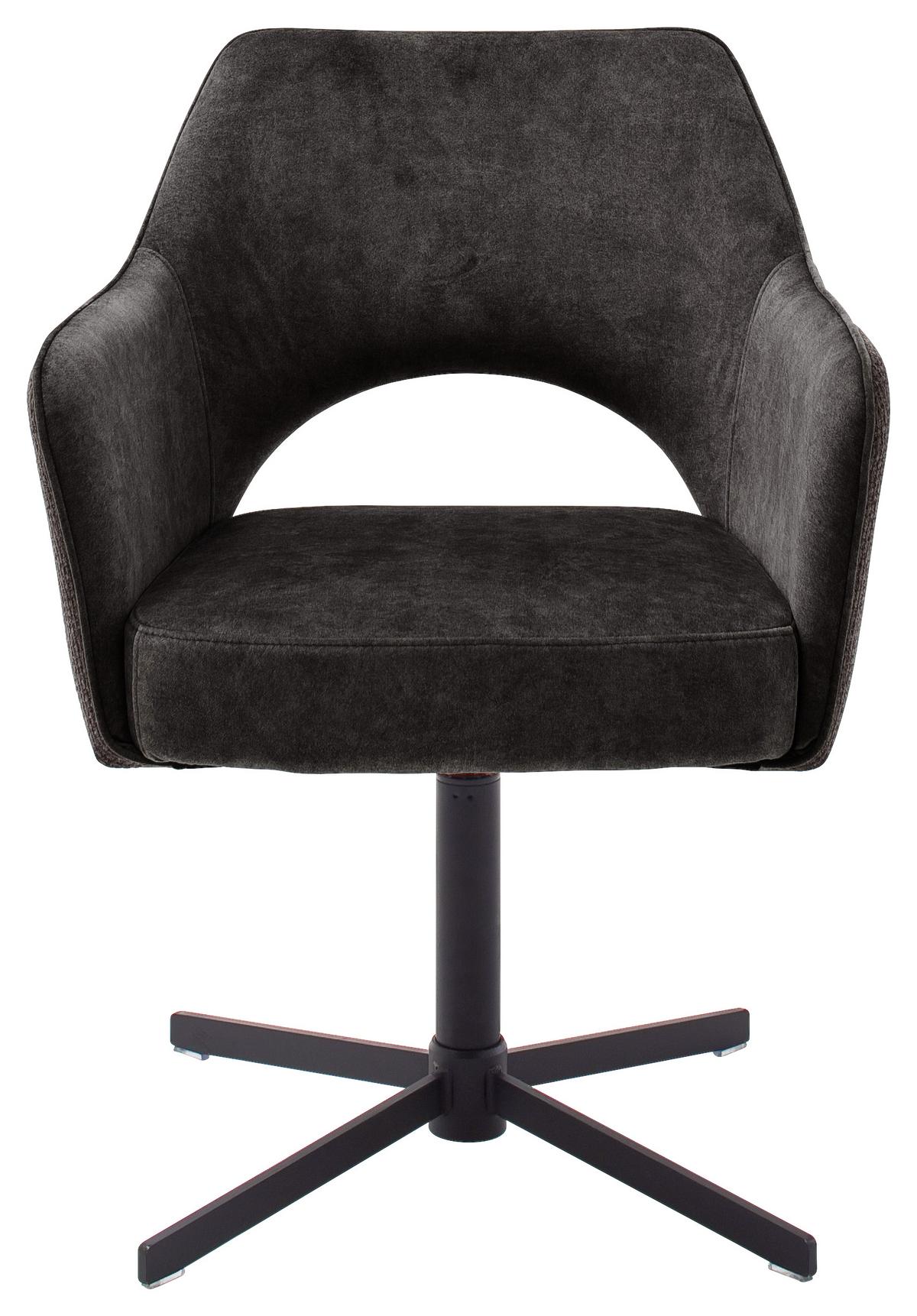 ŽIDLE S PODRUČKAMI VALLETTA - černá/antracitová, Konvenční, kov/textil (61/85/60cm) - Premium Living