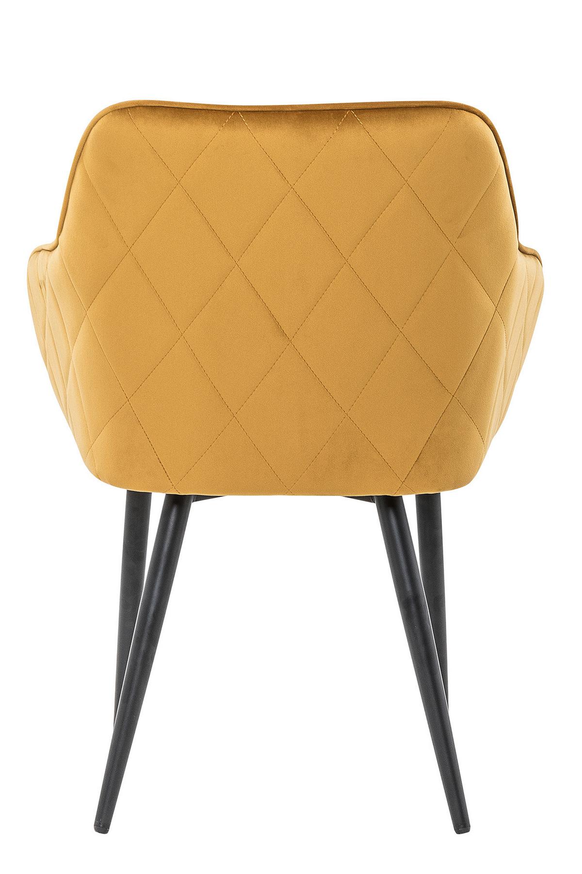 Armlehnstuhl Senfgelb B: 61cm - Senfgelb/Schwarz, MODERN, Textil/Metall (61/85/60cm) - Livetastic