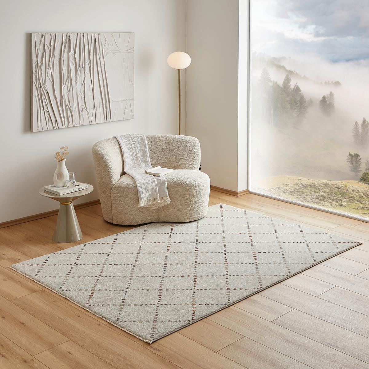 Webteppich Creme/weiß, Bxl: Ca. 133x200cm - Beige/Creme, Design, Textil (133/200cm) - Esprit