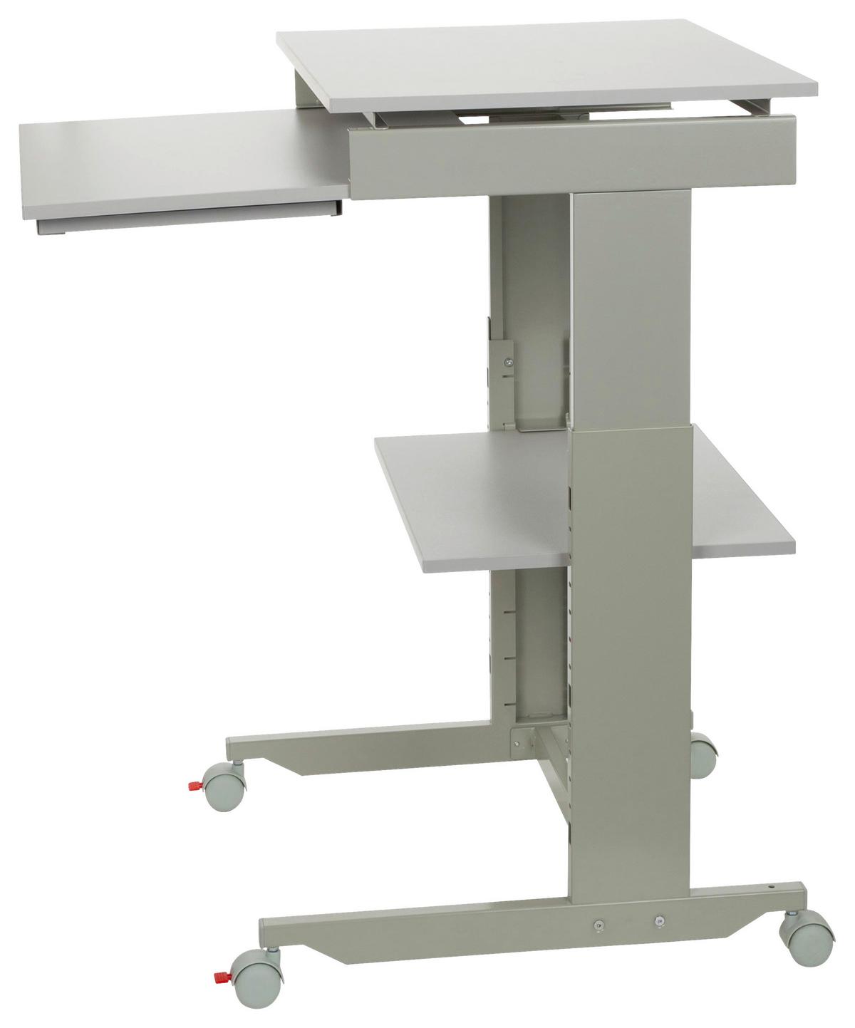 Schreibtisch B 50cm H 71,5 - 107,5cm Workstation - Grau, Basics, Holzwerkstoff/Kunststoff (60/71,5-107,5/50cm) - MID.YOU