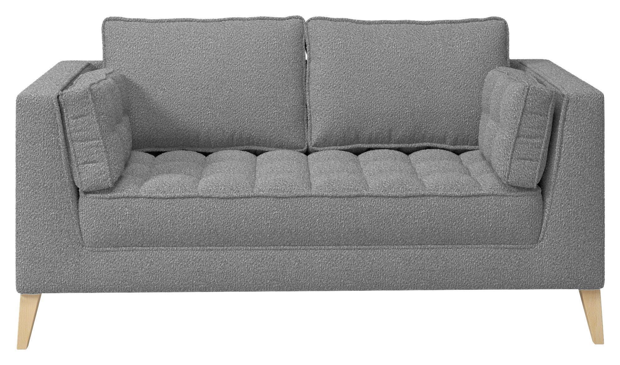 2-sitzer-sofa Doti Bouclé Taupe - Taupe/Naturfarben, Design, Textil (110/95/85cm) - MID.YOU