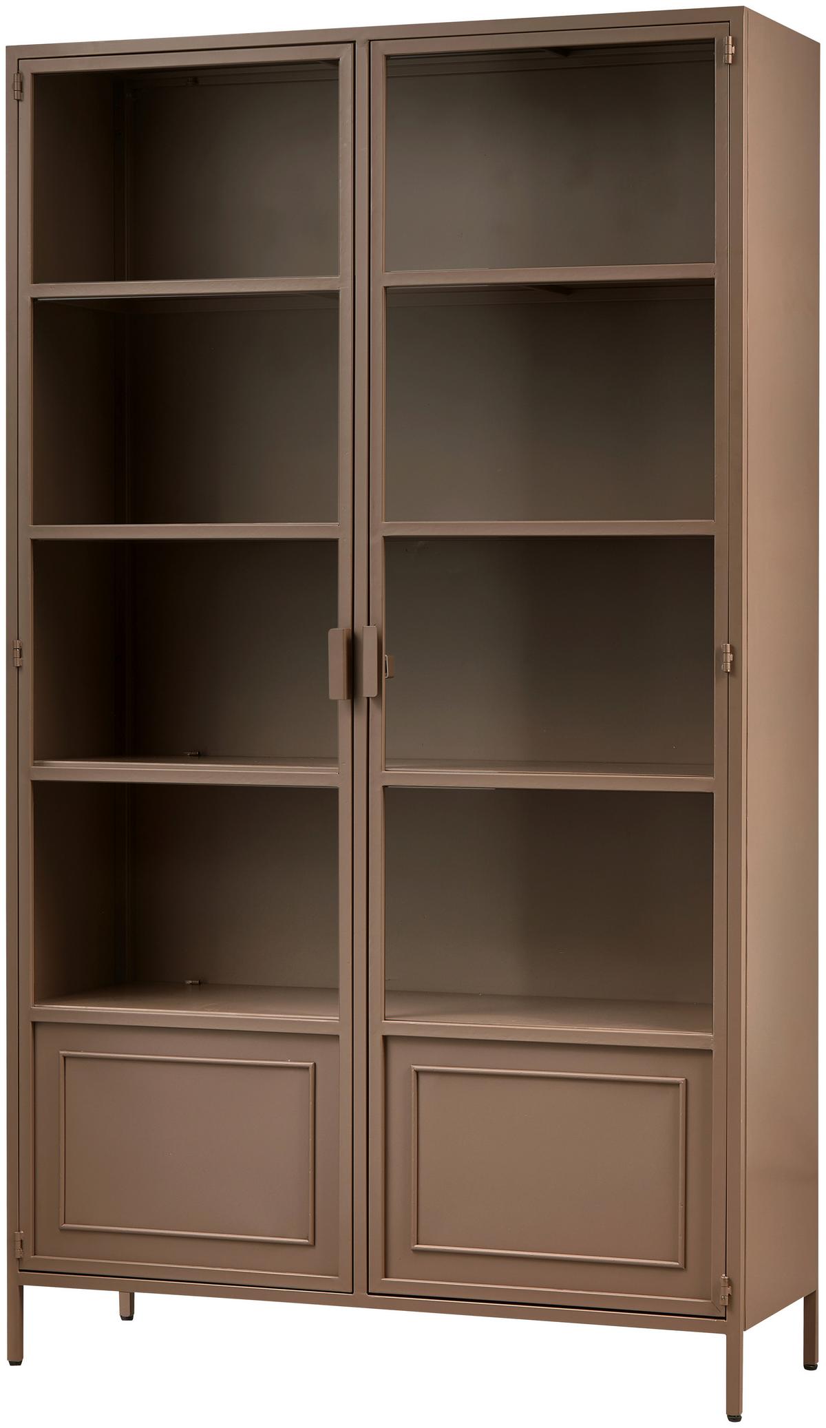 Vitrine Ronja Braun B: 110 Cm - Braun, Design, Glas/Metall (110/189/43cm) - Livetastic