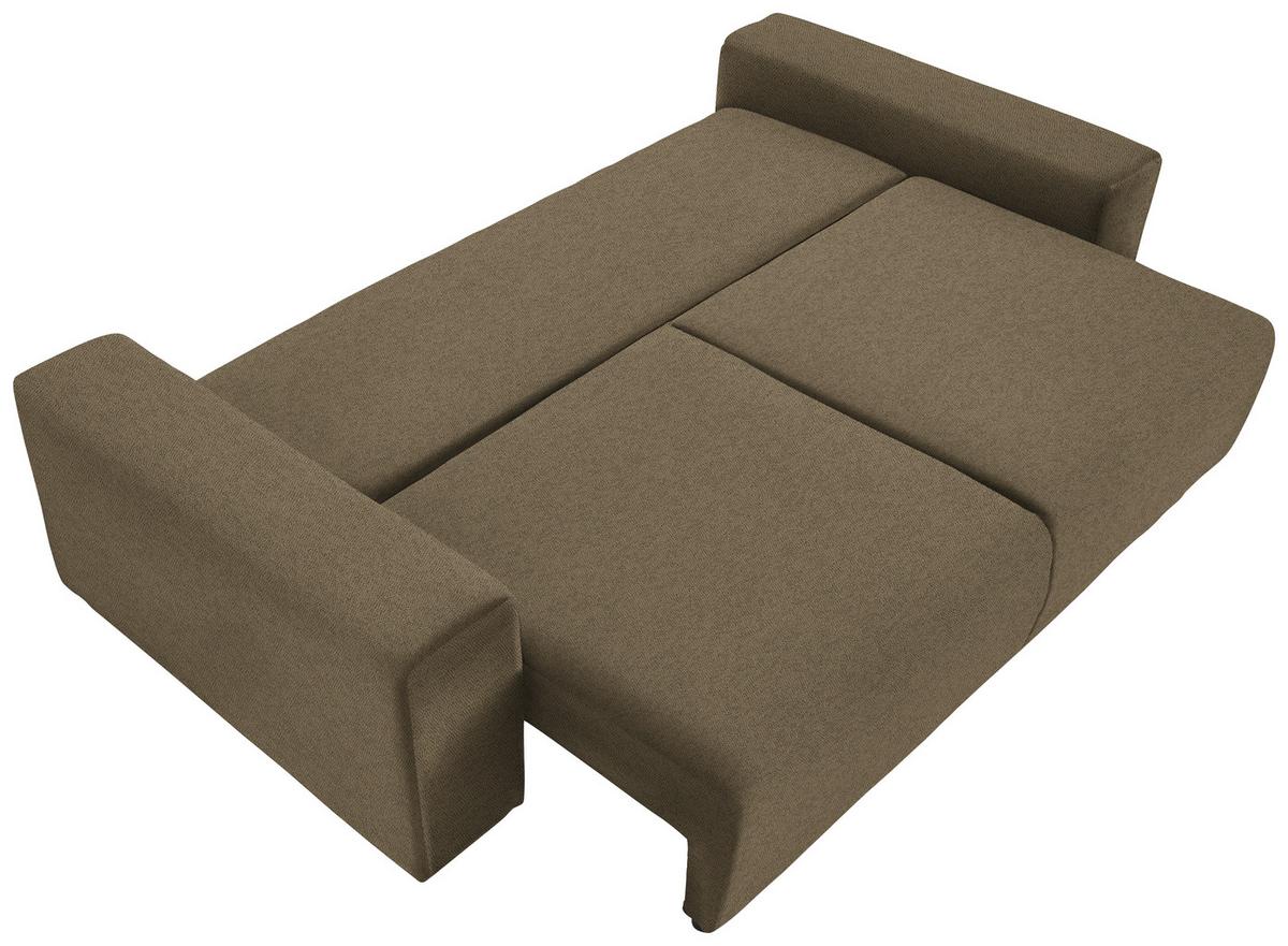 Schlafsofa Vouge Grün Bettkasten, B: 255 Cm - Buchefarben/Schwarz, KONVENTIONELL, Textil (255/86/123cm) - Livetastic