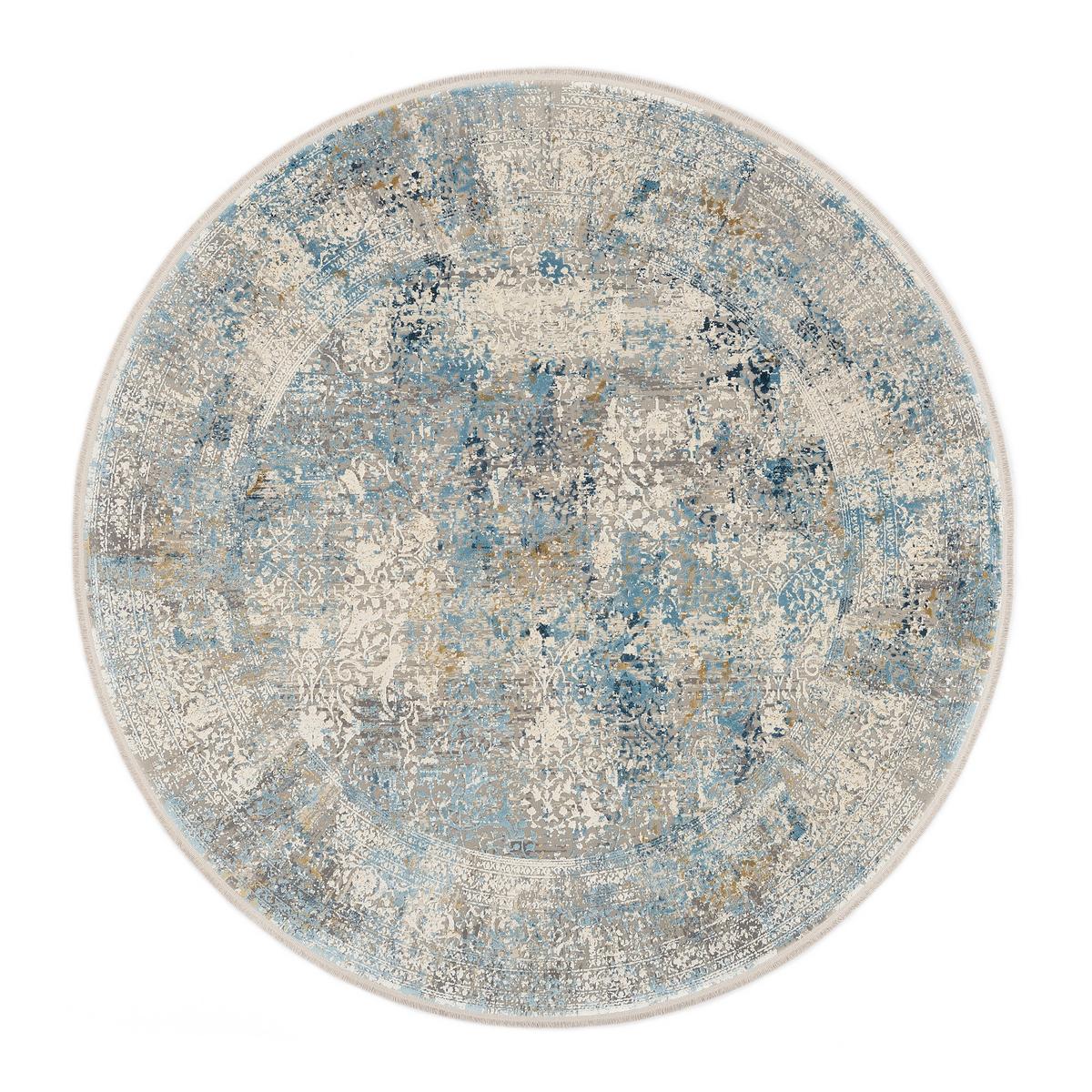 Webteppich Avignon Multicolor Rund Ø 200 cm - Blau/Grau, Design, Textil (200cm) - Dieter Knoll
