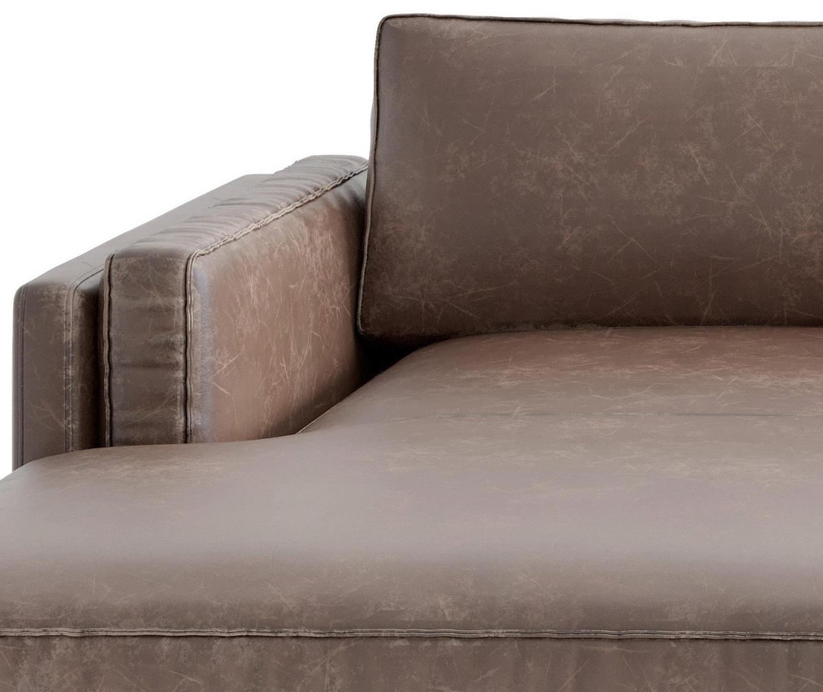 Ecksofa Packo Rotbraun S: 160x265 cm - Rotbraun/Schwarz, Design, Textil (160/265cm) - Livetastic