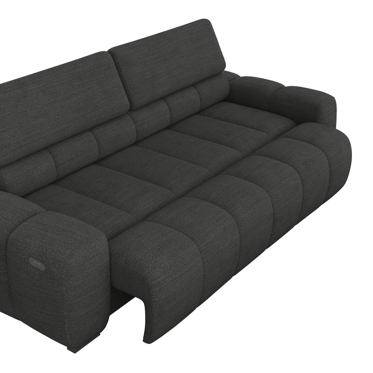 Bigsofa Bull Webstoff schwarz, B: 248 cm - Schwarz, Design, Textil (248/77-97/108cm) - Luca Bessoni