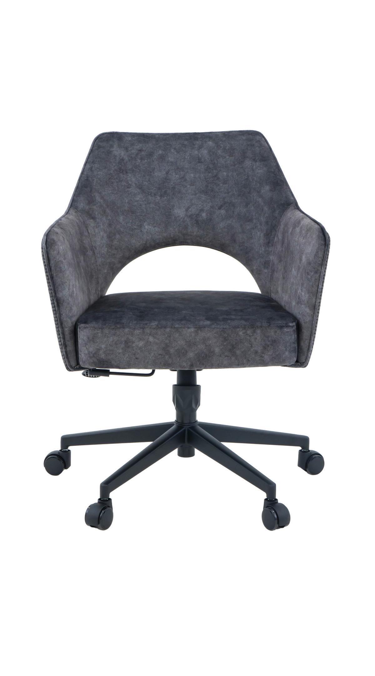 Otočná židle VALLETTA - černá/antracitová, Konvenční, kov/textil (63/82-88/61cm) - Premium Living