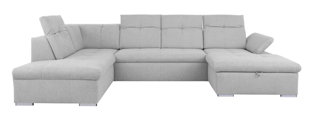 Wohnlandschaft Ramzes Hellgrau U: 215x328x173 cm - Hellgrau/Grau, Design, Textil (215/328/173cm) - MID.YOU