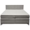 Boxspringbett Mitto mit Topper 180x200 cm - Hellgrau/Schwarz, KONVENTIONELL, Textil/Metall (180/200cm)