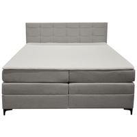 Boxspringbett Mitto mit Topper 140x200 cm - Hellgrau/Schwarz, KONVENTIONELL, Textil/Metall (140/200cm)