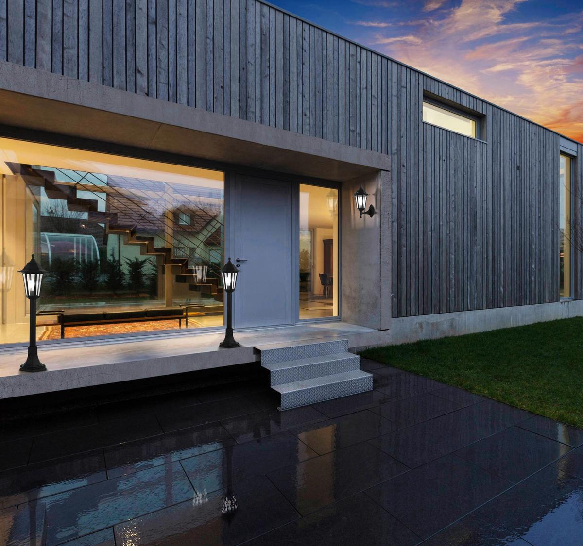 Außenstehleuchte 33781* Duanera - Schwarz, Basics, Glas/Kunststoff (19,5/17/100cm)