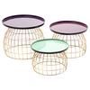 Beistelltischset Laudatio 260 - Pflaume/Violett, Design, Metall - Kayoom