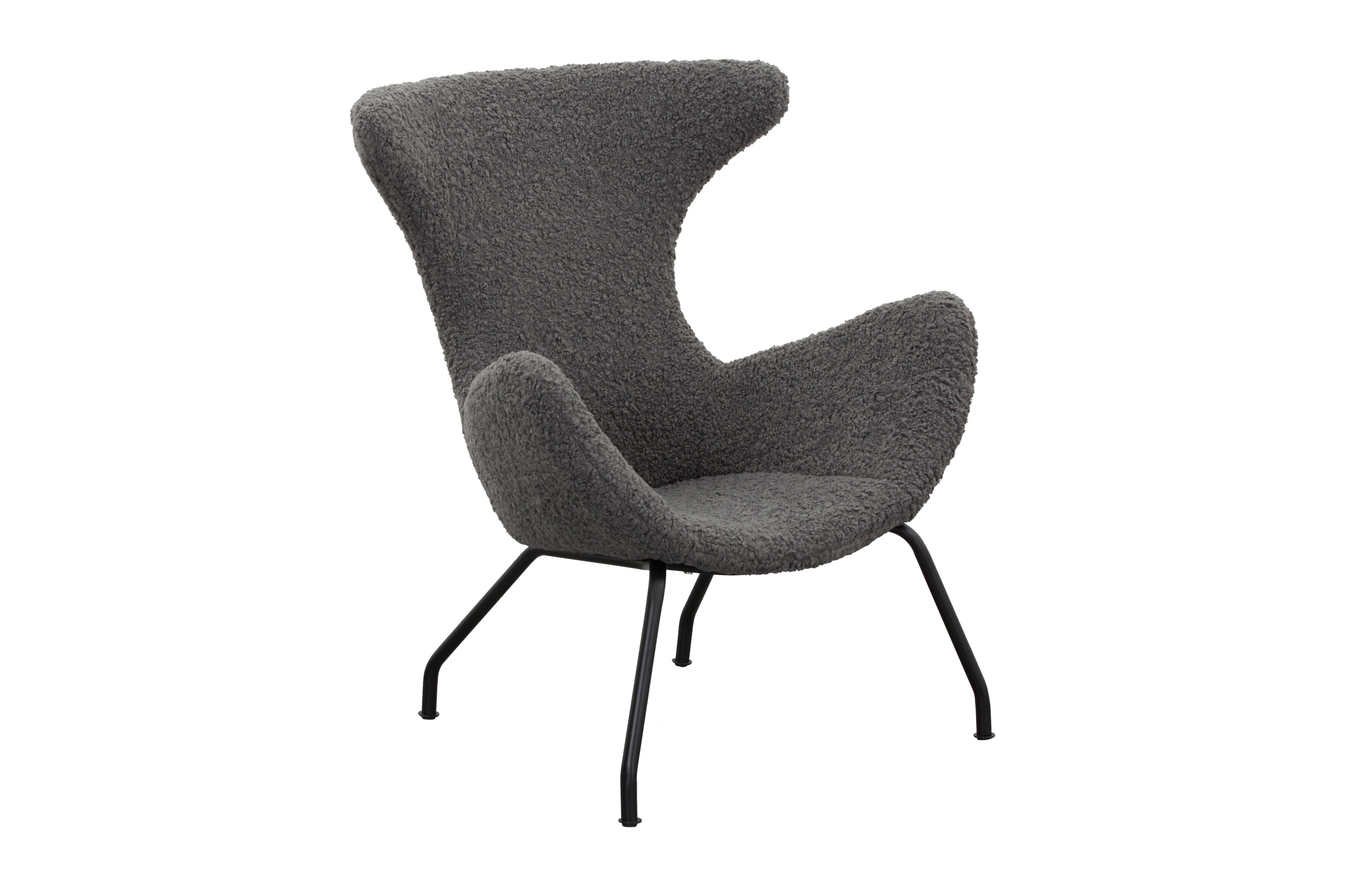 Relaxsessel Grau B: 77 Cm - Schwarz/Grau, MODERN, Textil (77/95/62cm) - Livetastic