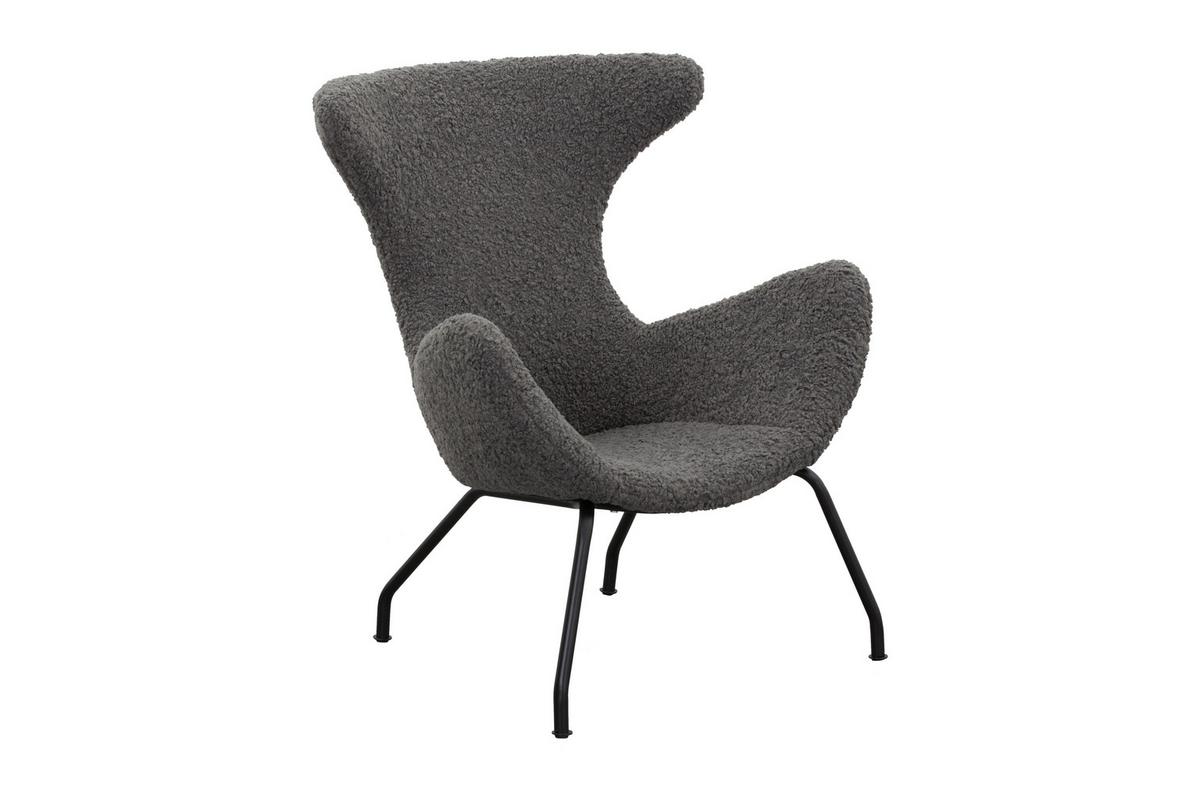 Relaxsessel Grau B: 77 Cm - Schwarz/Grau, MODERN, Textil (77/95/62cm) - Livetastic