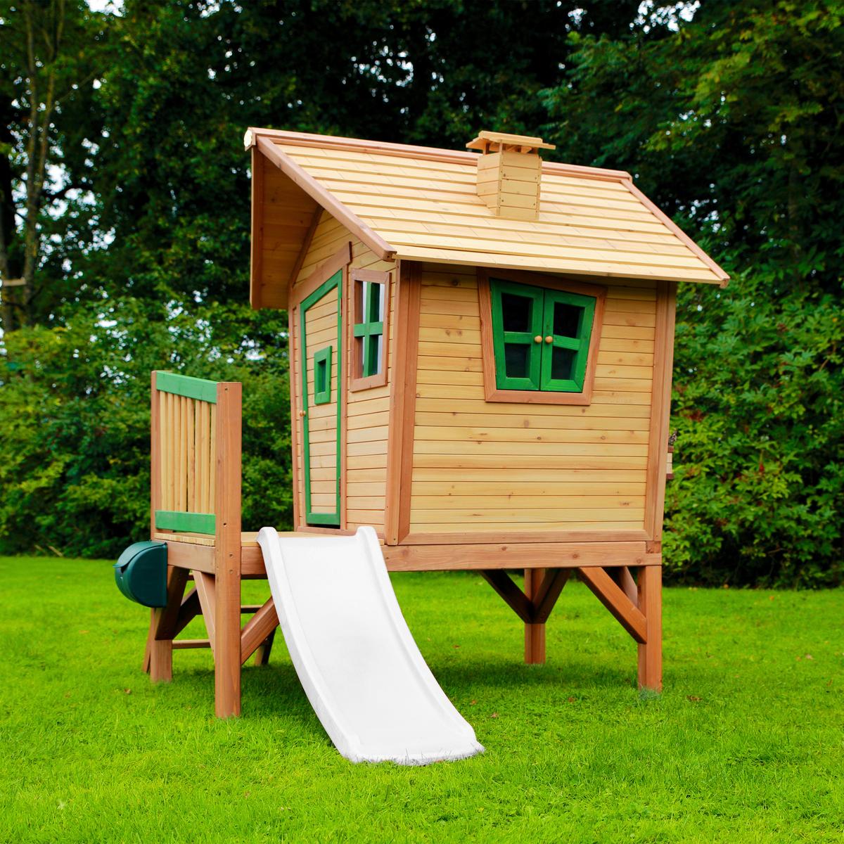 Spielhaus A030.045.90 - Weiß/Braun, KONVENTIONELL, Holz/Kunststoff (264/203/177cm) - Ambia Garden