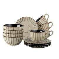 Frühstücksservice Confino Hellbraun 12-teilig - Hellbraun, Basics, Keramik - Mäser