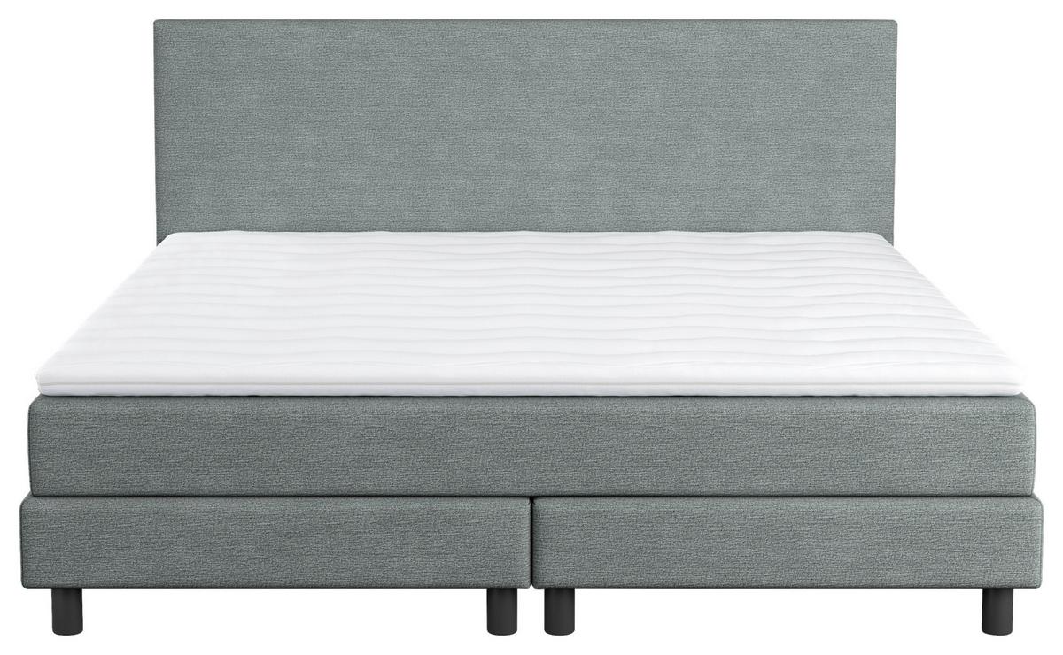 Boxbett mit Topper Andorra 180x200 cm Hellgrün - Schwarz/Hellgrün, MODERN, Holzwerkstoff/Textil (180/200cm) - MID.YOU