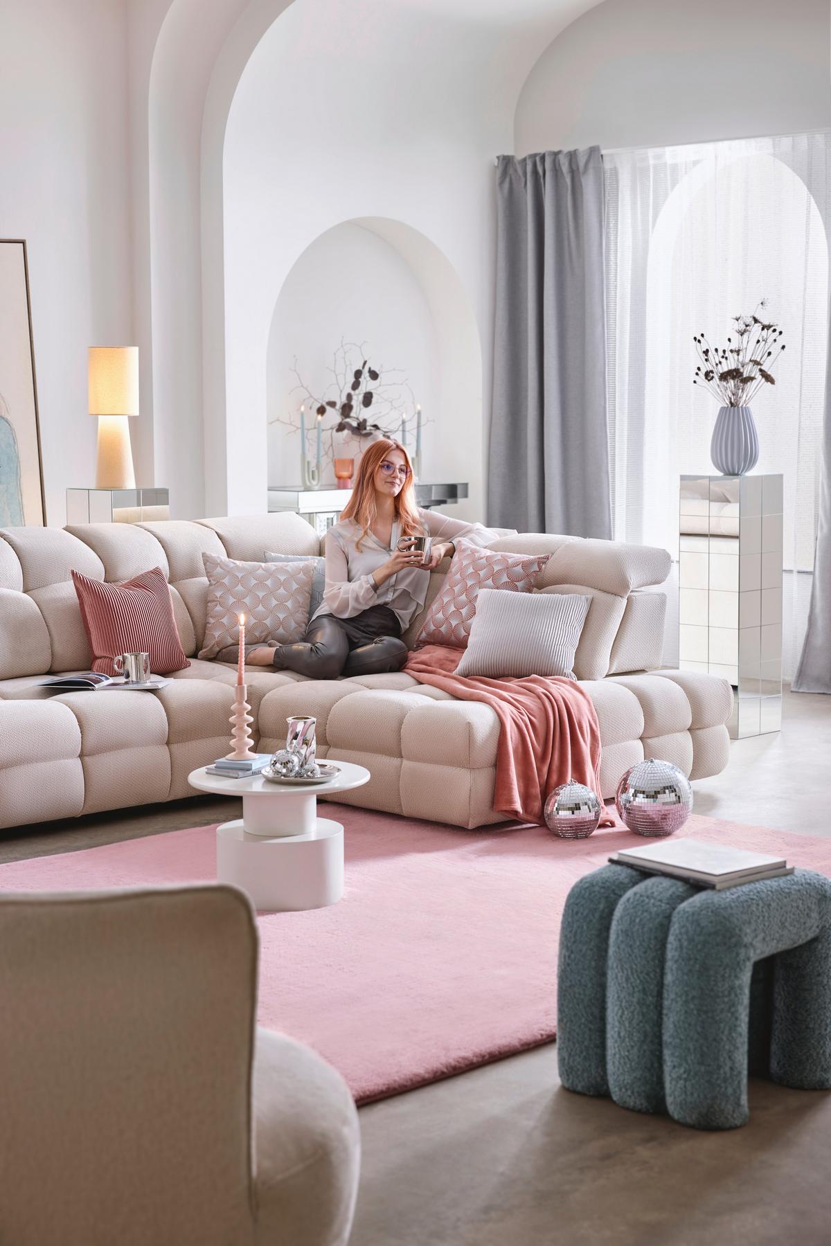 HOTOVÝ ZÁVES SPARKLE - sivá/strieborná, textil (140/245cm) - Mömax