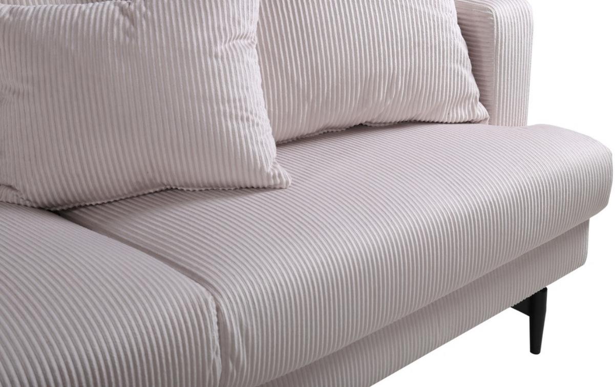 3-SITZER-SOFA Lysekil Schwarz/Beige B: 259cm - Beige/Schwarz, MODERN, Textil/Metall (259/86/86cm) - Livetastic