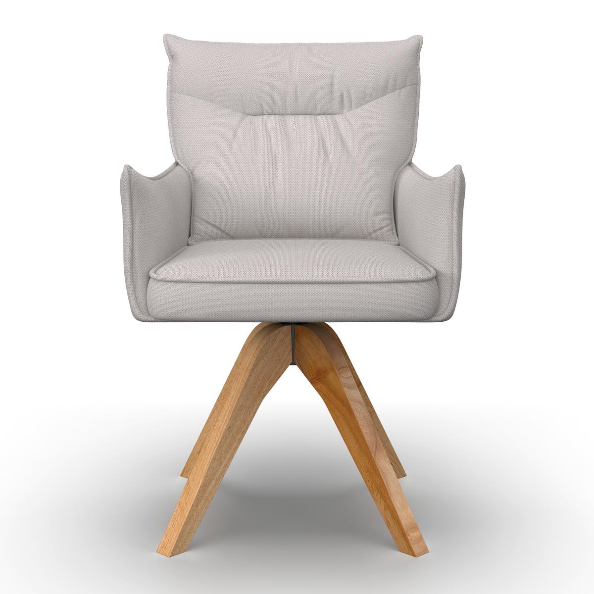 STOLIČKA S PODRÚČKAMI LORELEI - prírodná farba/svetlosivá, Modern, drevo/textil (58/87/63cm) - Bessagi Home