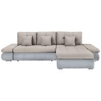 Rohová sedačka ENRICO, obojstranná, strieborná - čierna/chrómová, Konventionell, kov/textil (303/88/185cm) - Based