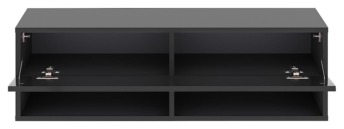 Lowboard Derby 100 - Schwarz Hochglanz/Schwarz, Design, Holzwerkstoff (100/31,5/32,5cm) - Livetastic