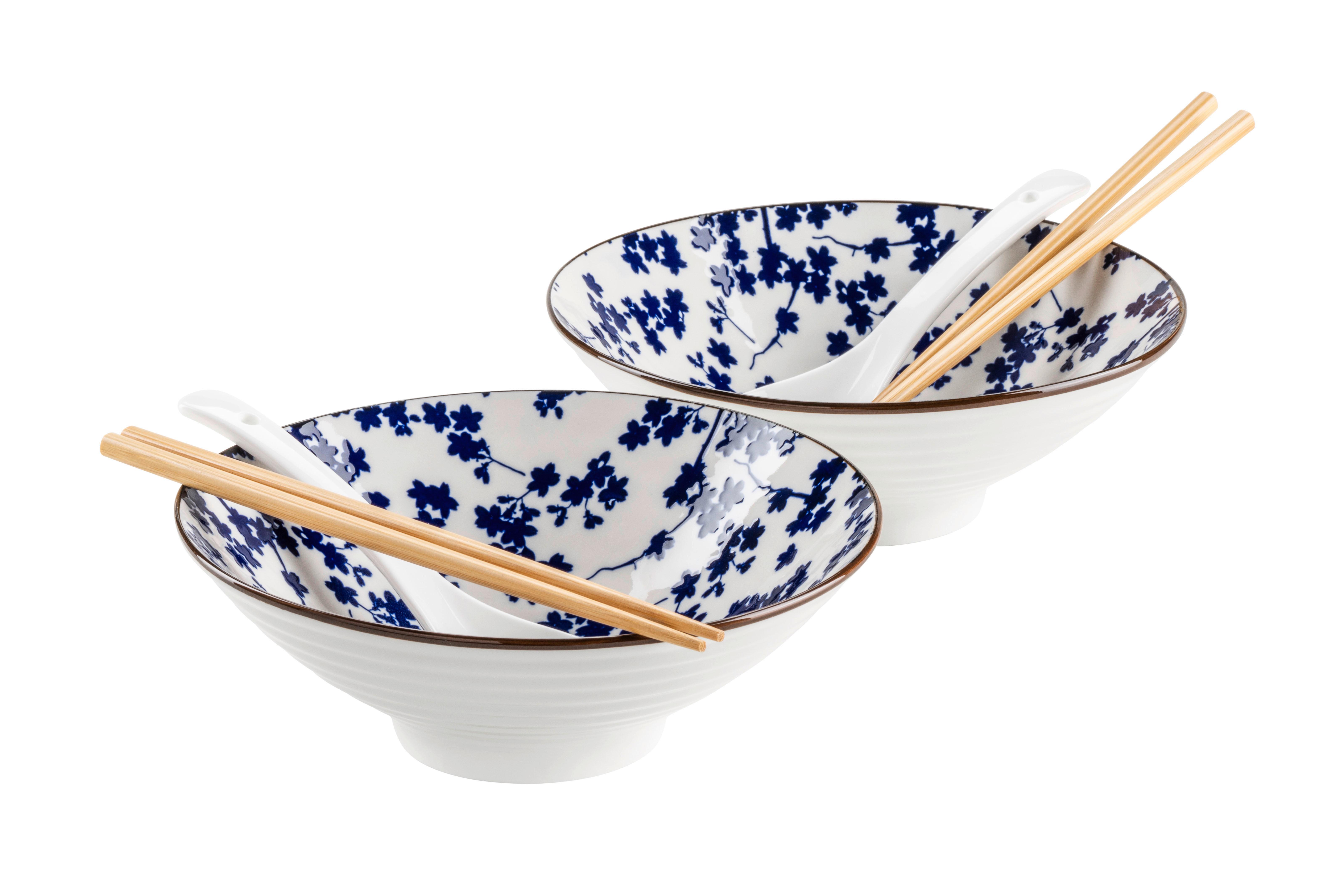 Chinesisches Tafelservice Porzellan 6 -Teilig. Blau/Weiß - Blau/Weiß, Basics, Keramik - Mäser