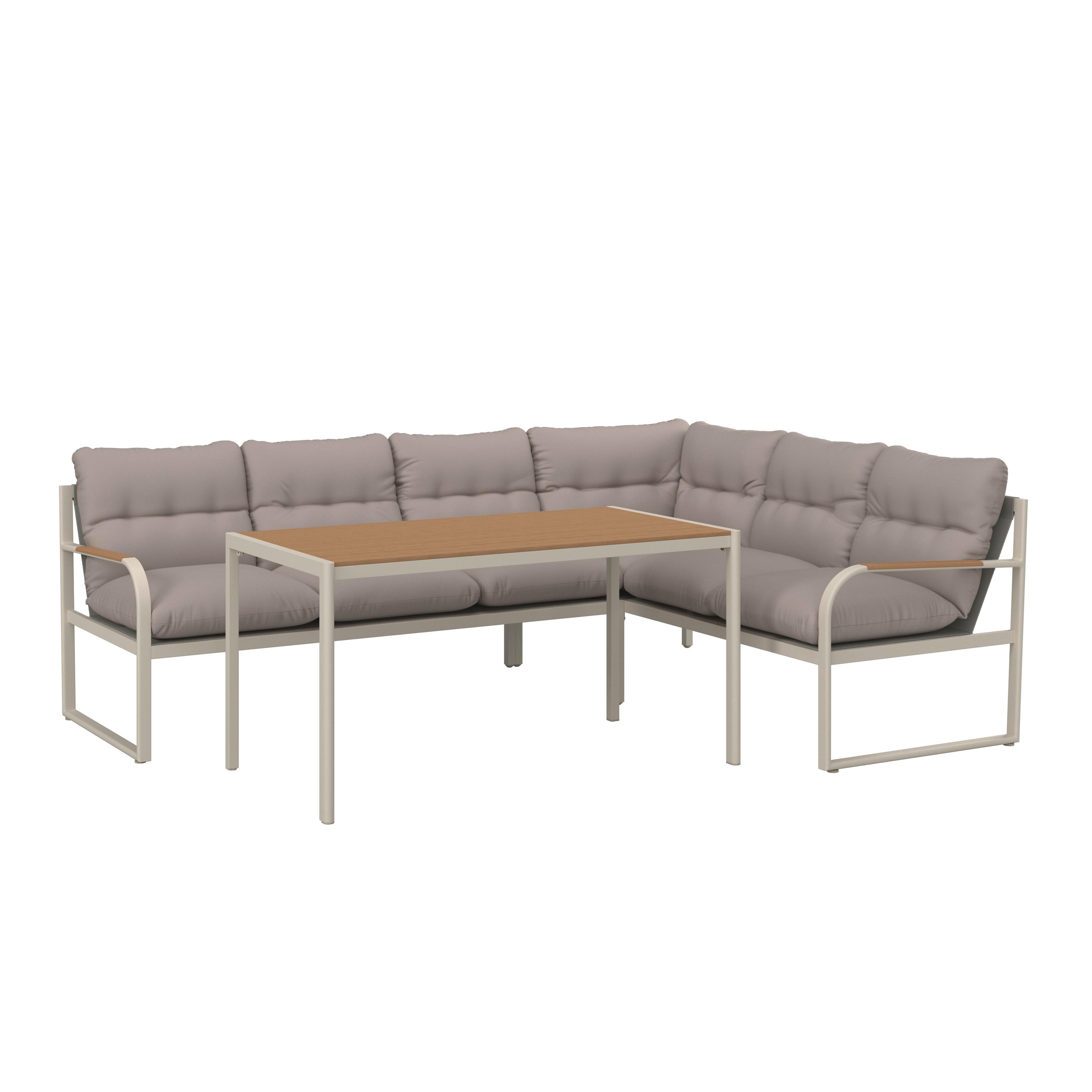 TERASOVÁ SEDACIA SÚPRAVA FLORENZ 3 - farba tíku/svetlosivá, Modern, kov/textil - Mömax