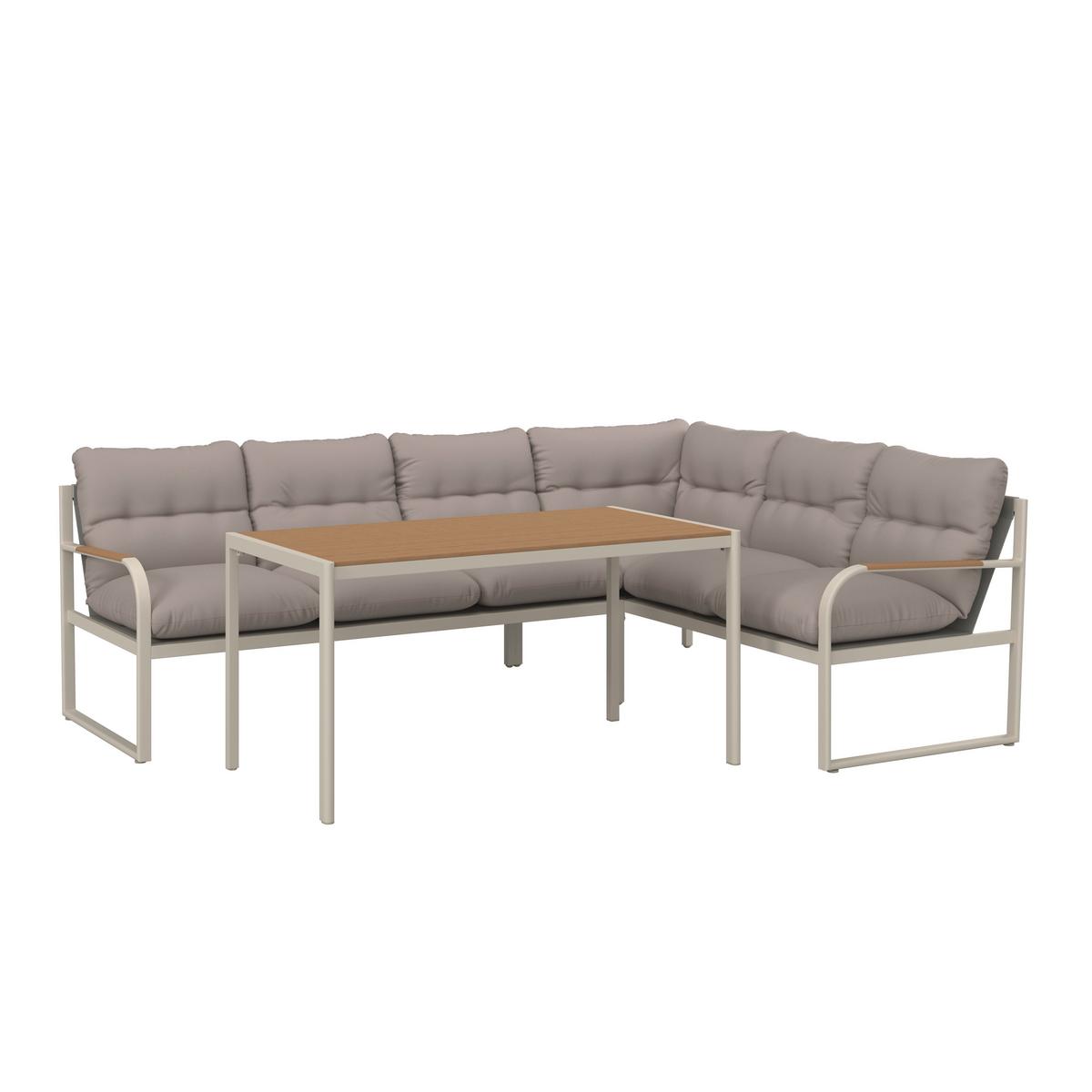 TERASOVÁ SEDACIA SÚPRAVA FLORENZ 3 - farba tíku/svetlosivá, Modern, kov/textil - Mömax