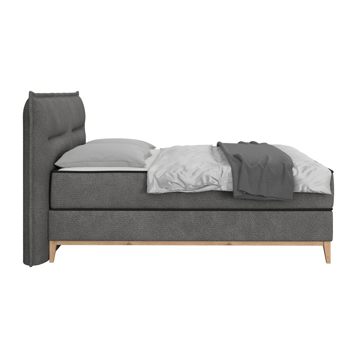 Boxbett Smile inkl. Matratze 180x200 - Anthrazit, KONVENTIONELL, Holz/Holzwerkstoff (180/200cm) - James Wood