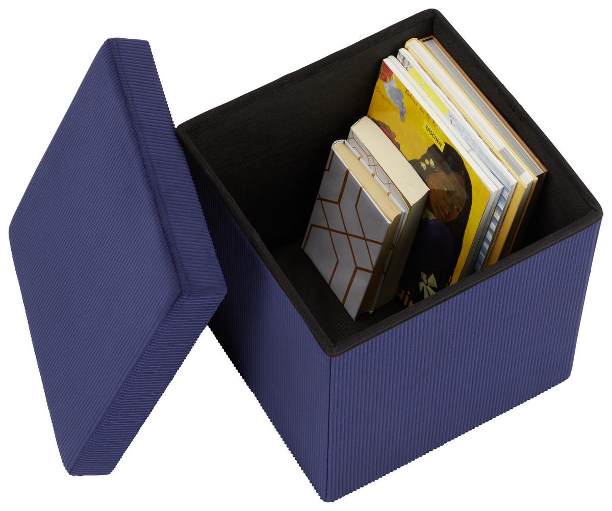 SEDACÍ BOX CORD - tmavě modrá, textil (38/38/38cm) - Mömax