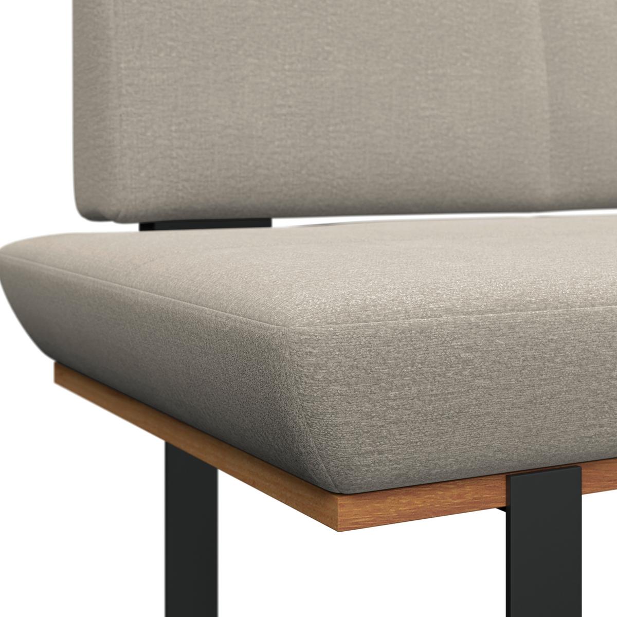 Eckbank Tristan Webstoff beige, S:245x175cm - Beige/Schwarz, MODERN, Holz/Textil (245/175cm) - James Wood