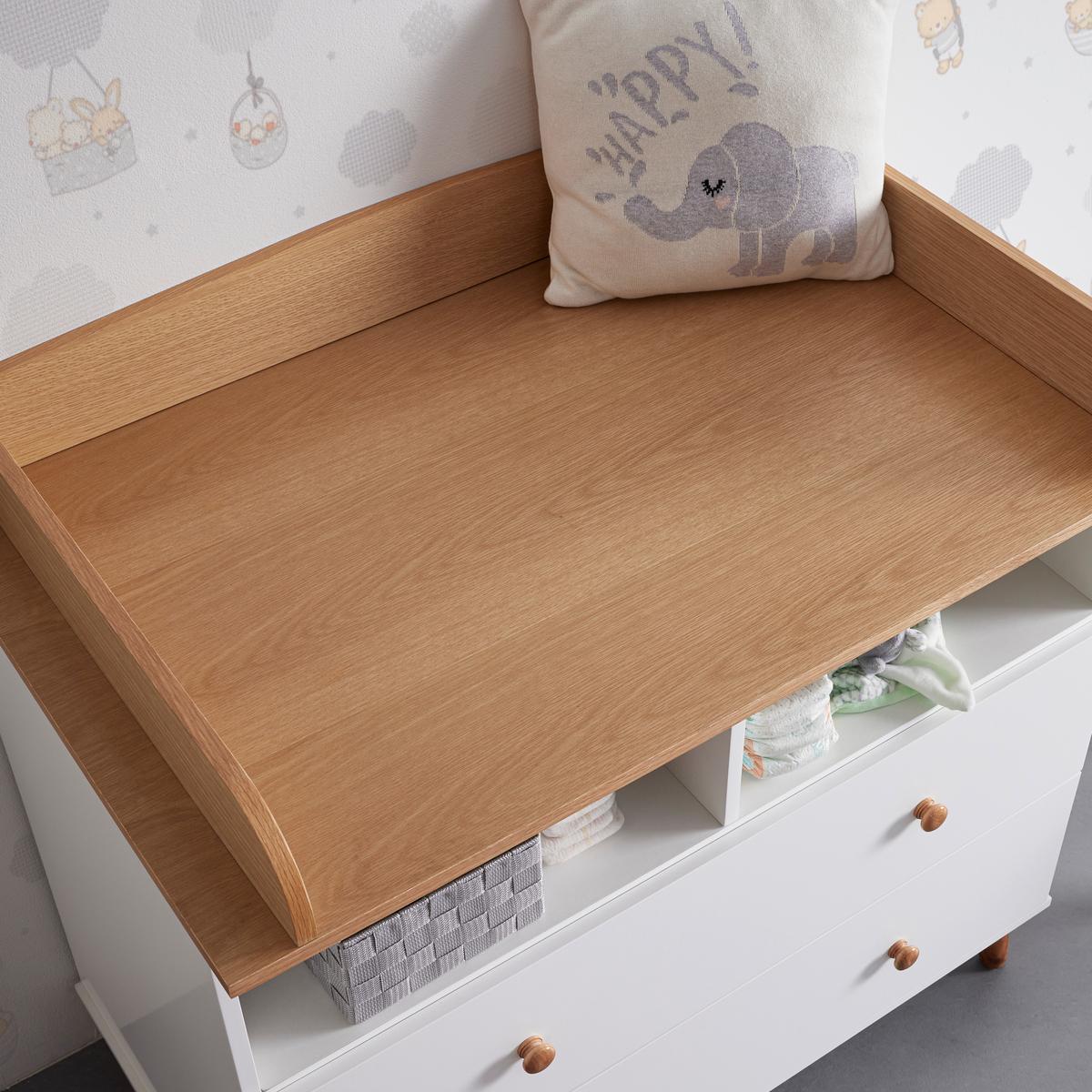 Prebaľovacia komoda LOU prírodná a biela - biela/farba borovice, Modern, drevo (98/98/60cm) - Bessagi Kids