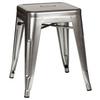 Hocker Vantaggio Stahl Platinfarben H: 46cm Stapelbar - Platinfarben, Basics, Metall (39/46/39cm) - MID.YOU