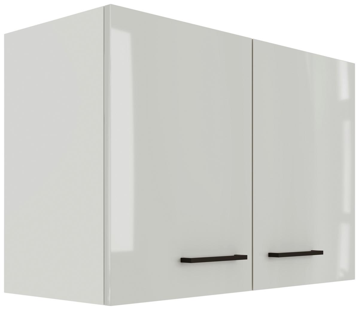 Kuchyňská horní skříňka LEVI - šedá/černá, Moderní, kov/kompozitní dřevo (80/54/32cm) - FlexWell
