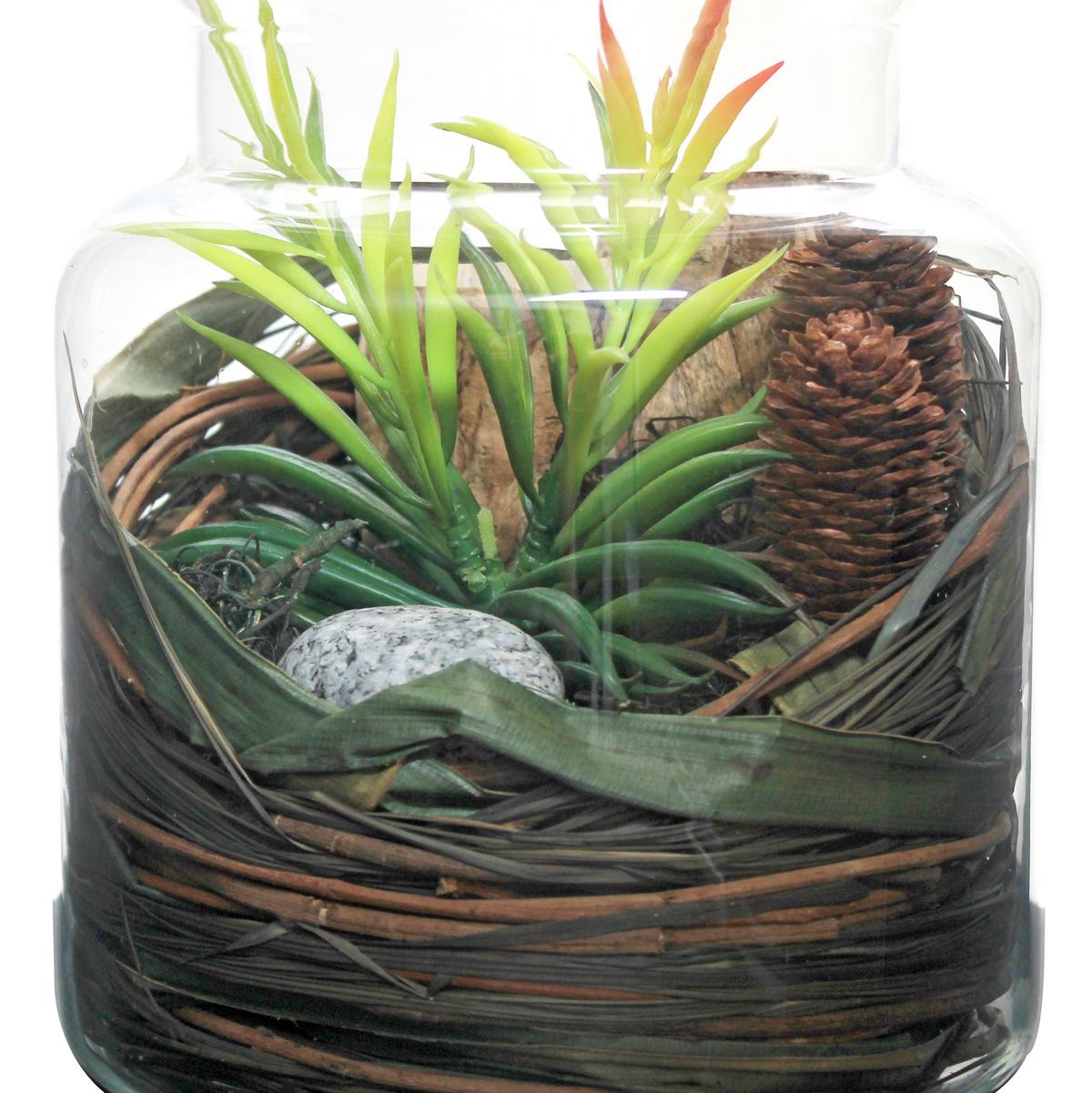 Dekoglas Flora Naturfarben, 18x20 cm - Naturfarben, LIFESTYLE, Glas/Naturmaterialien (18/20/18cm) - Kayoom