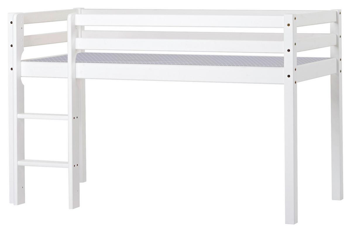 Hochbett Eco Dream Weiß, Lf: 70x160 Cm - Weiß/Naturfarben, MODERN, Holz (70/160cm) - MID.YOU