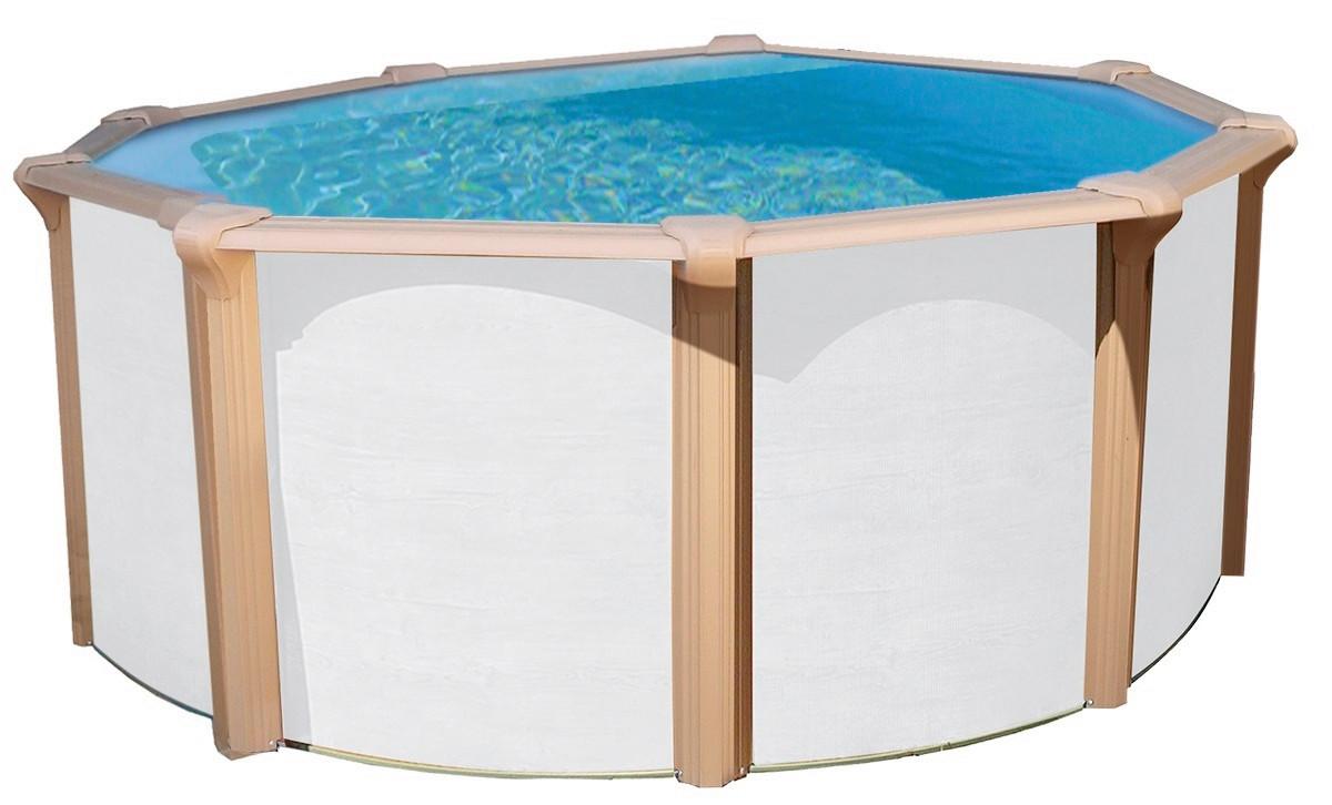 Stahlwandpool Rund Steely De Luxe mit Leiter Ø 460 cm - Braun/Weiß, Basics, Kunststoff (460/132cm)