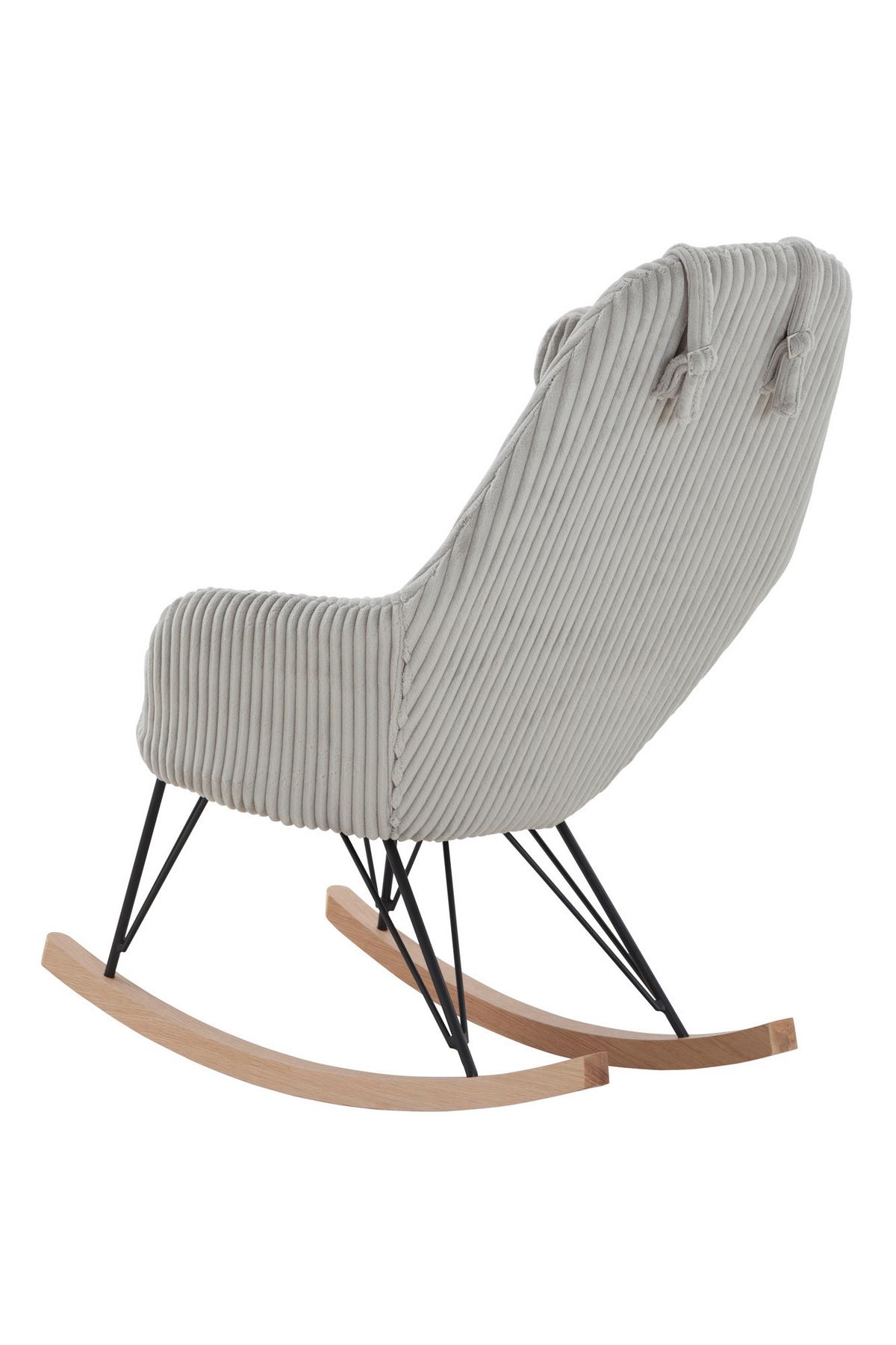 Schaukelstuhl Grau B: 102 Cm - Eichefarben/Schwarz, MODERN, Textil/Metall (102/109/66cm) - Livetastic