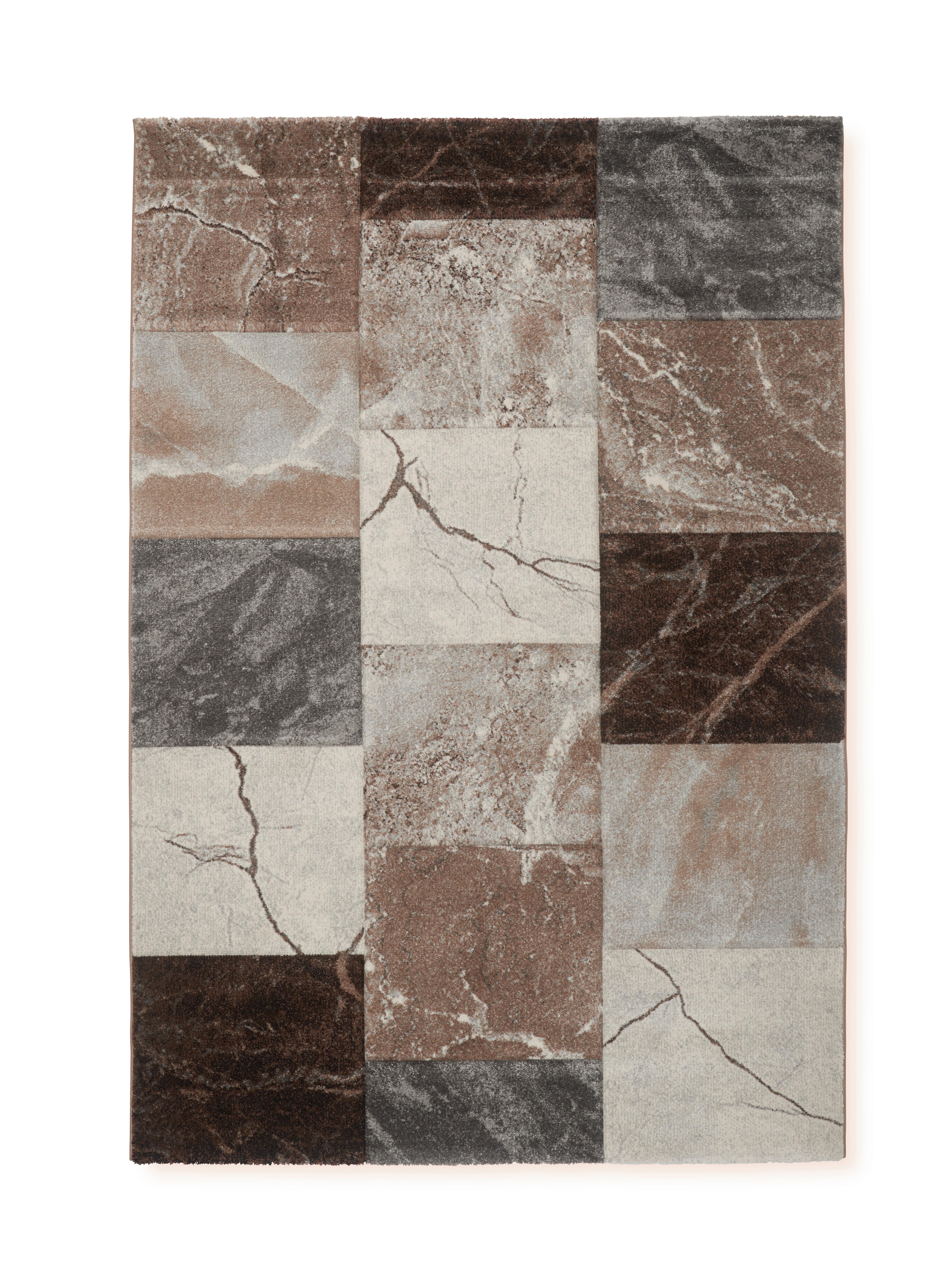 Webteppich Braun/Grau/Beige Nero 160x230 cm - Beige/Braun, Basics, Kunststoff (160cm) - James Wood
