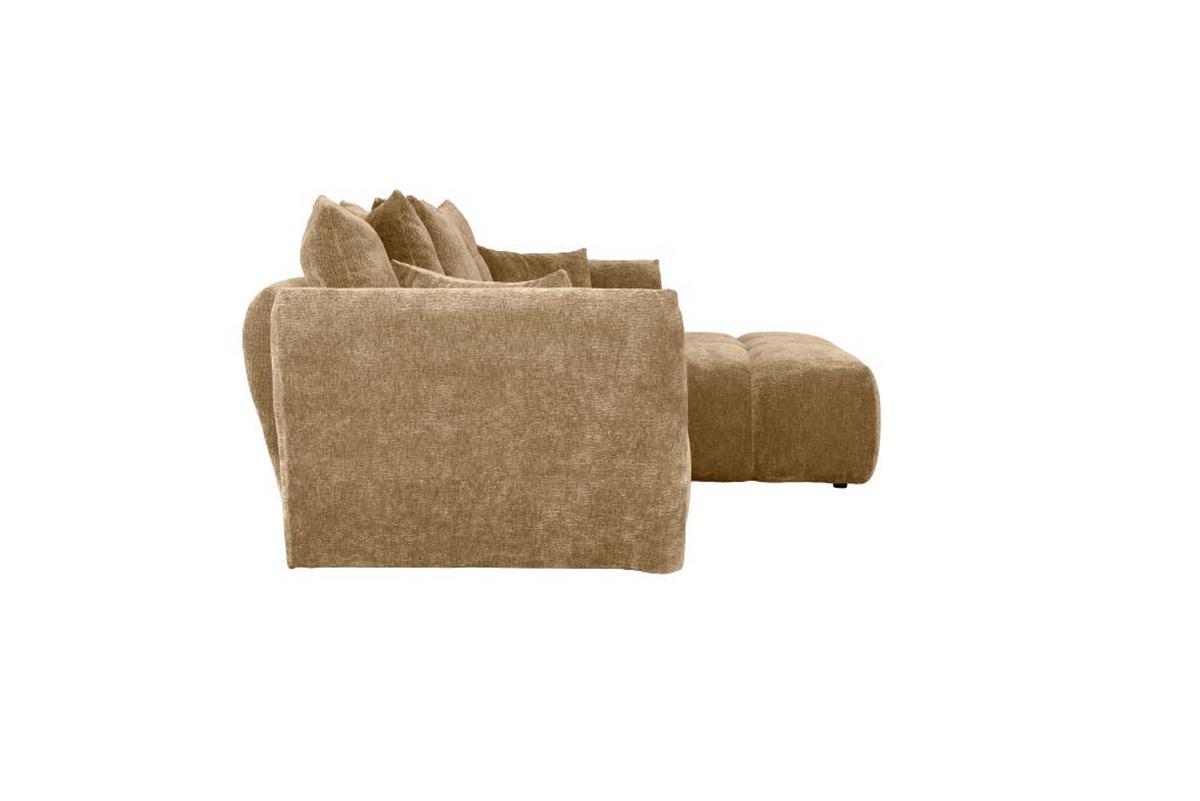 Univerzálna sedačka CAMMELLIO, sv.hnedá ženilka, 7 vankúšov - svetlohnedá/čierna, Modern, textil (296/189cm) - Mömax