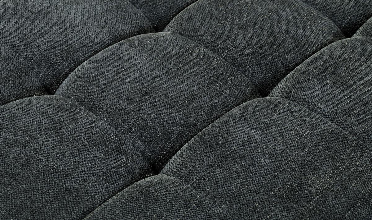 Sitzbank Brekke - Dunkelgrau/Schwarz, MODERN, Textil/Metall (140/49/48cm) - MID.YOU