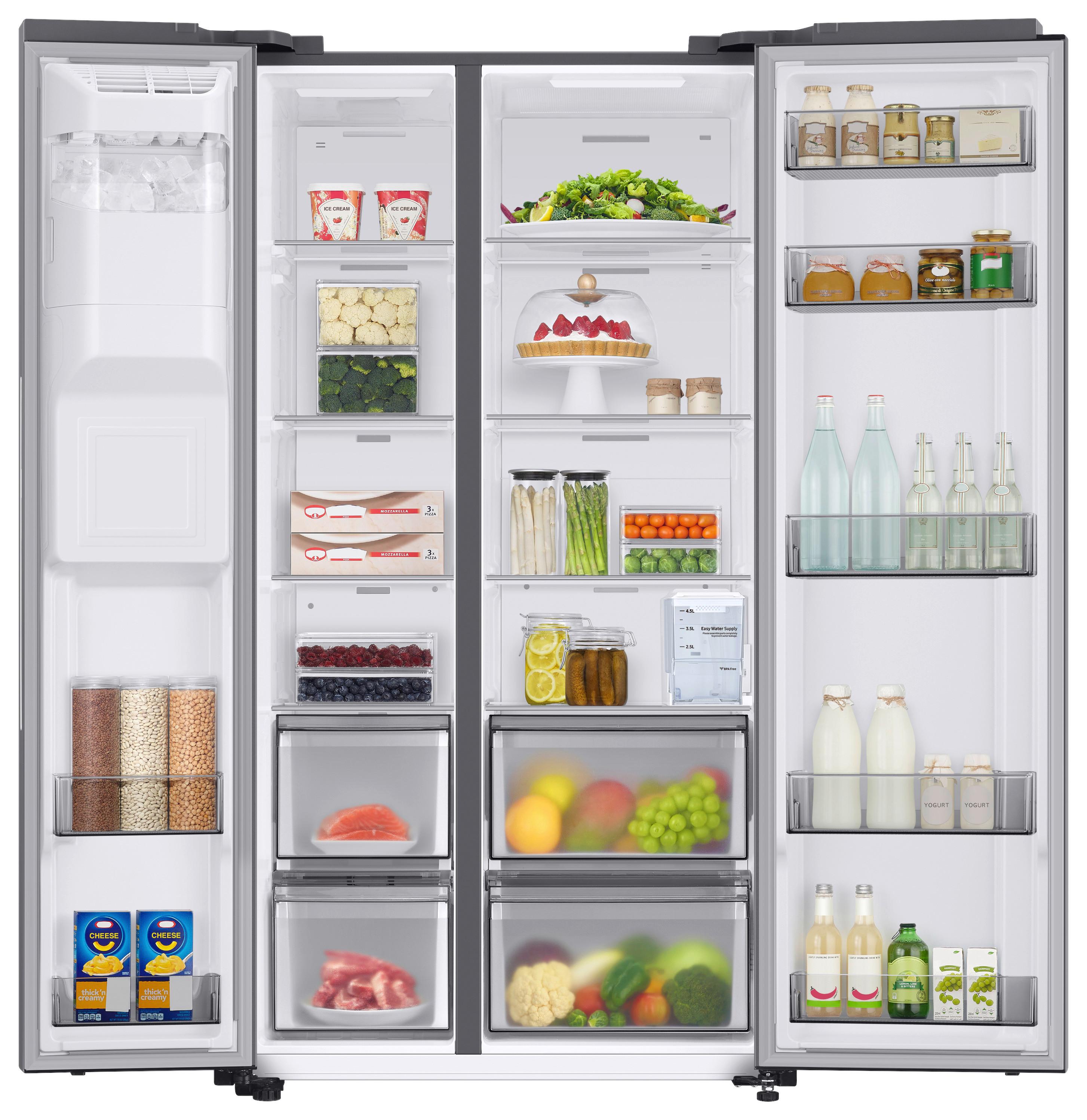Side-By-Side Rs68cg852ds9ef Silberfarben Eiswürfelspender - Silberfarben, Basics, Glas/Kunststoff (91,2/178/71,6cm) - Samsung
