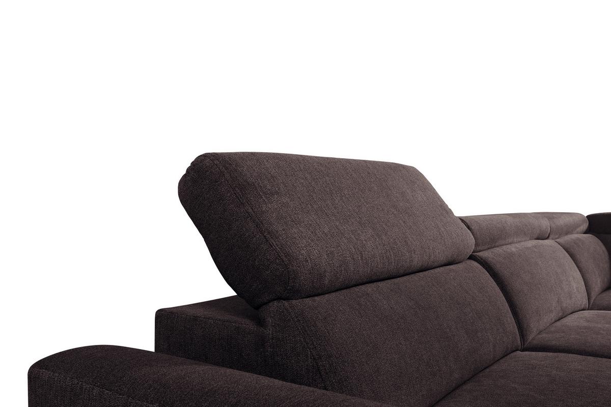 Ecksofa Lapis Dunkelbraun S: 255/217 Cm - Dunkelbraun/Schwarz, KONVENTIONELL, Textil (255/217cm) - MID.YOU