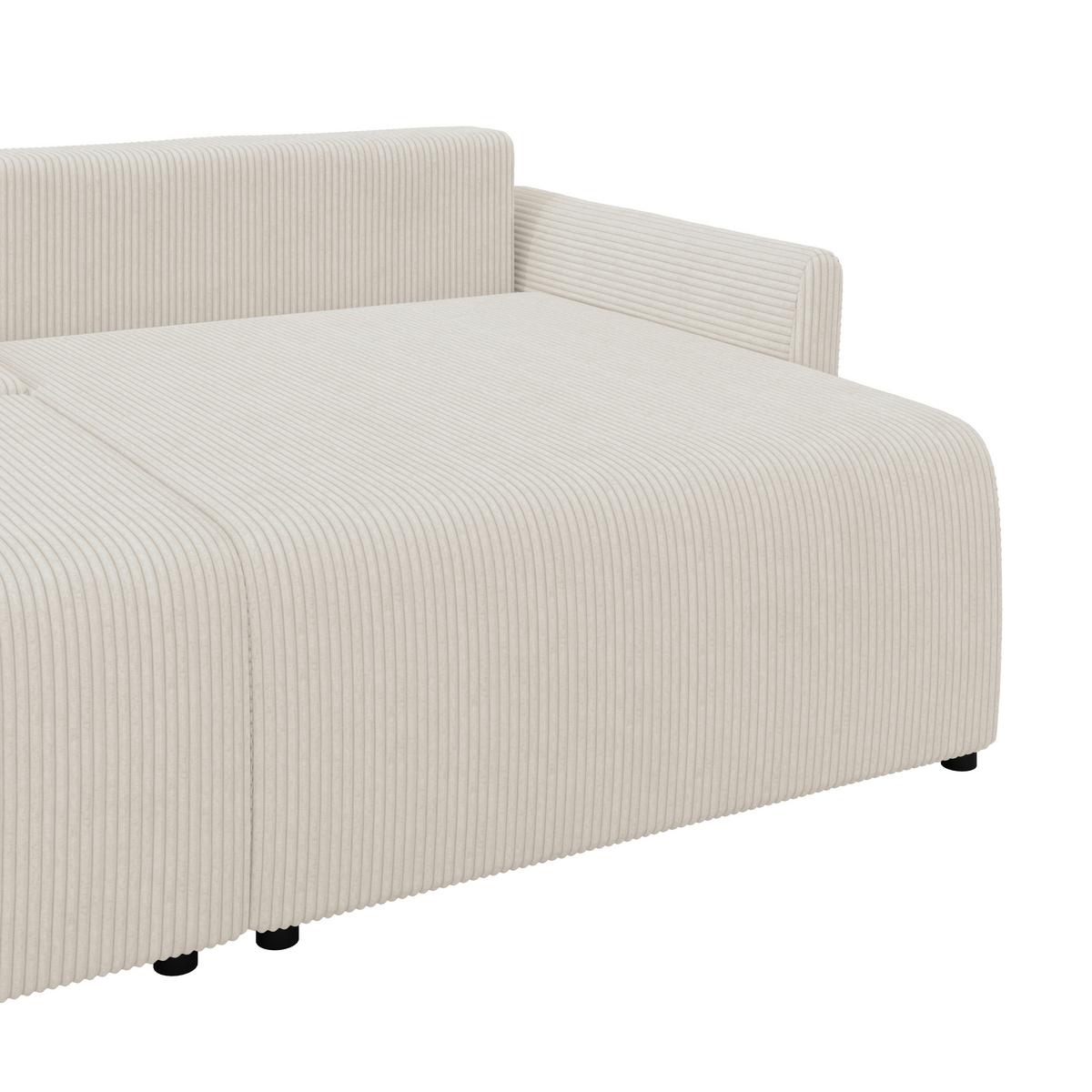 Ecksofa mit Schlaffunktion Sonos, Ecru 228x146 cm - Ecru/Schwarz, MODERN, Textil (228/146cm)