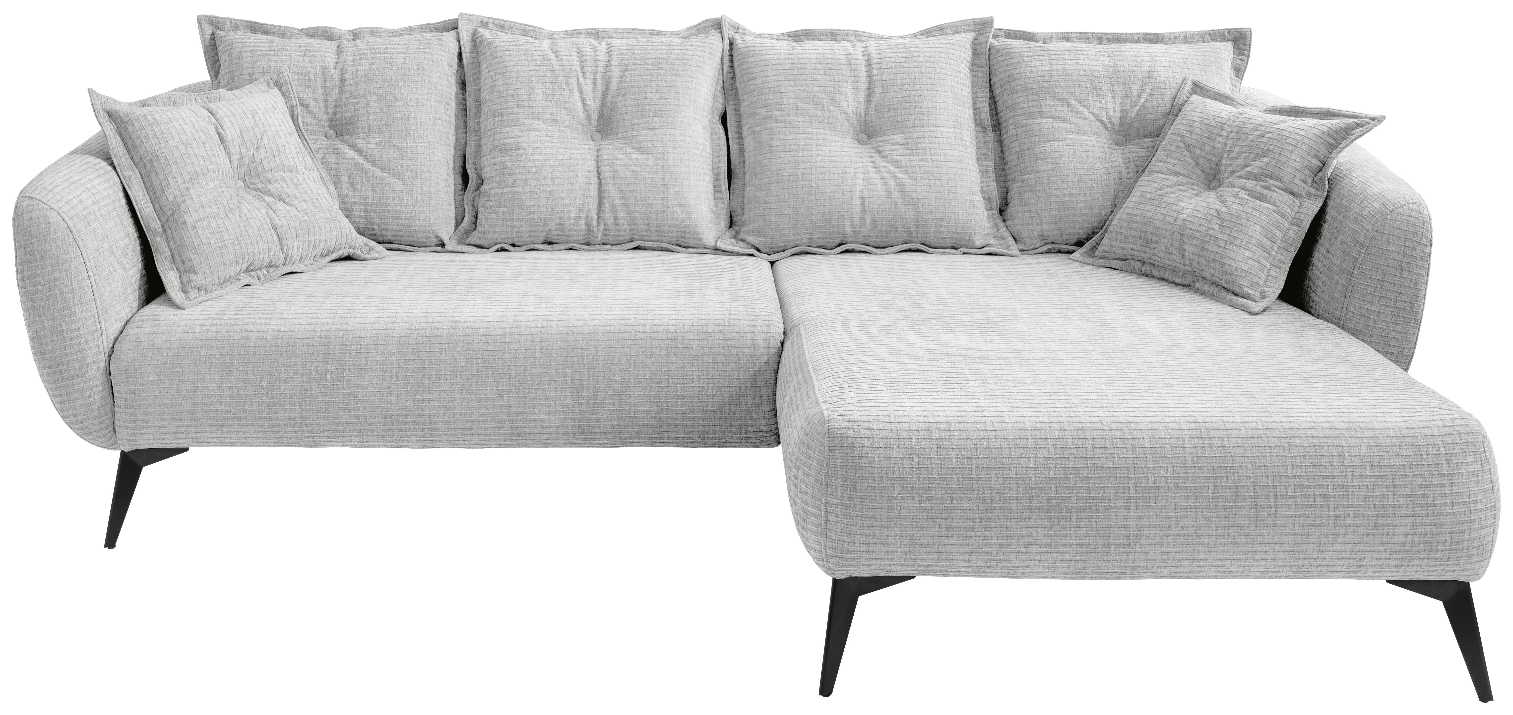 Ecksofa Baggio Weiß S: 277x162 cm - Schwarz/Weiß, MODERN, Textil (277/162cm) - Livetastic